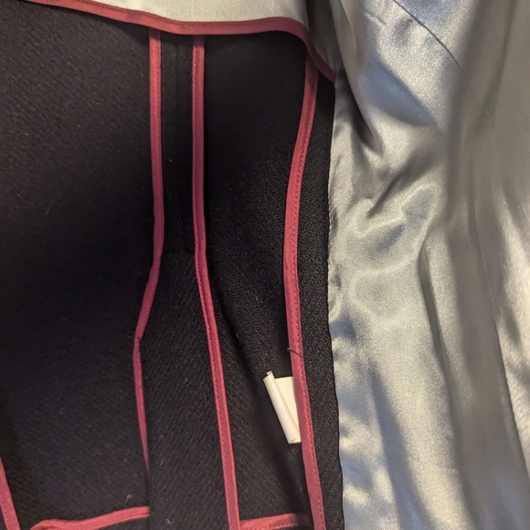 🖤 J.Crew black wool blazer jacket leather 3 buttons lining skulls preppy goth - Picture 7 of 13